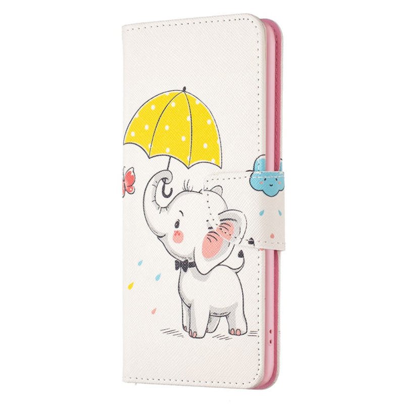 Capa para Samsung Galaxy A35 5G com guarda-chuva e elefante