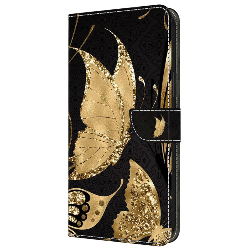 Capa borboleta dourada para Samsung Galaxy A35 5G