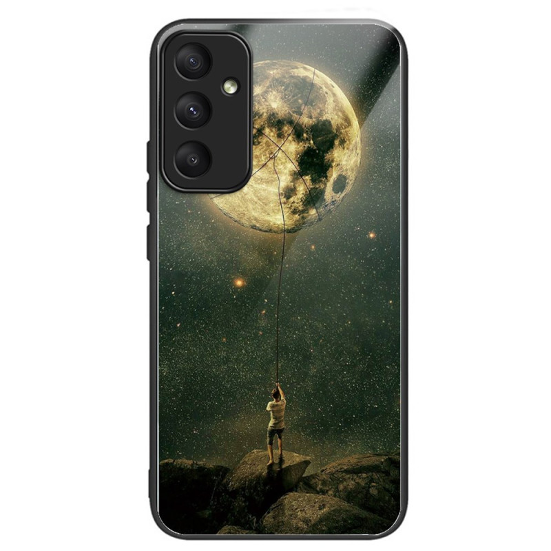 Capa de vidro temperado para Samsung Galaxy A35 5G Homem e Lua