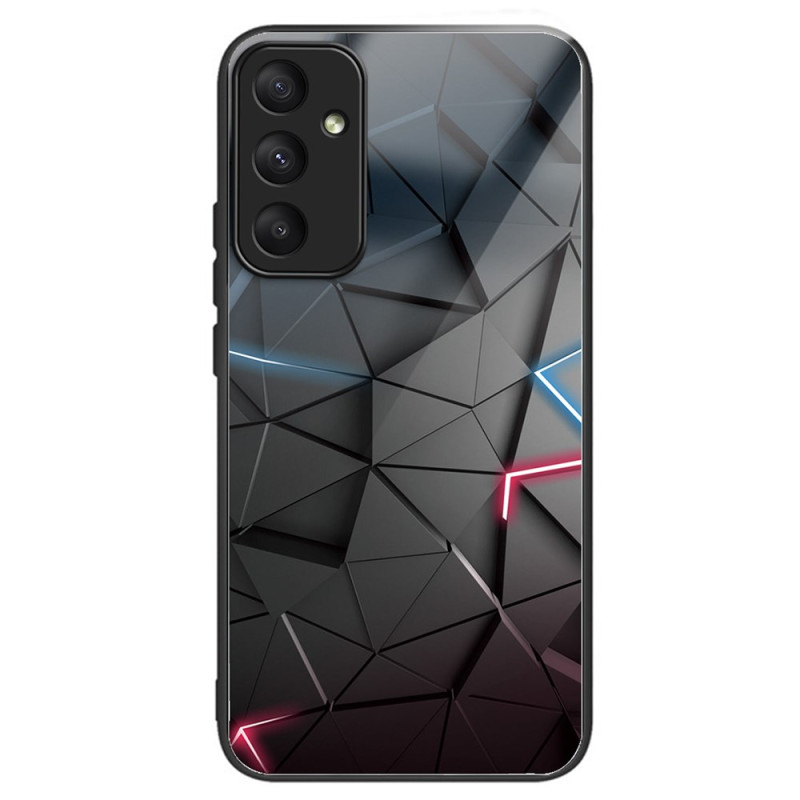 Capa de vidro temperado para Samsung Galaxy A35 5G Triangles Preto