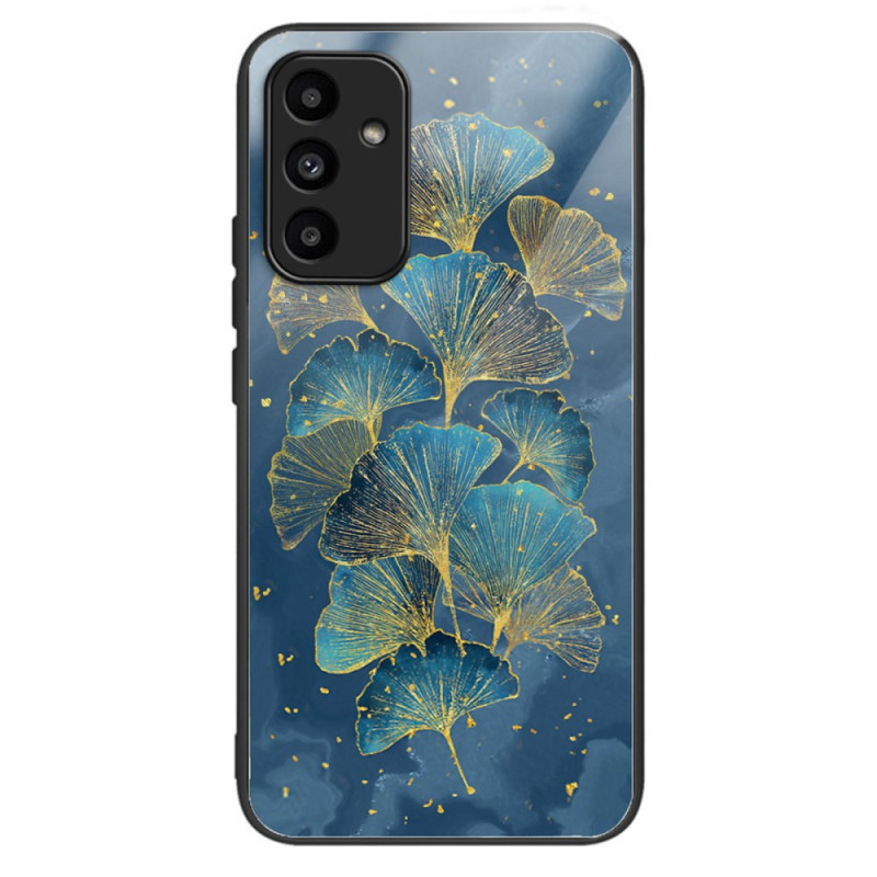 Capa de vidro temperado para Samsung Galaxy A15 5G / A15 Folhas de Ginkgo