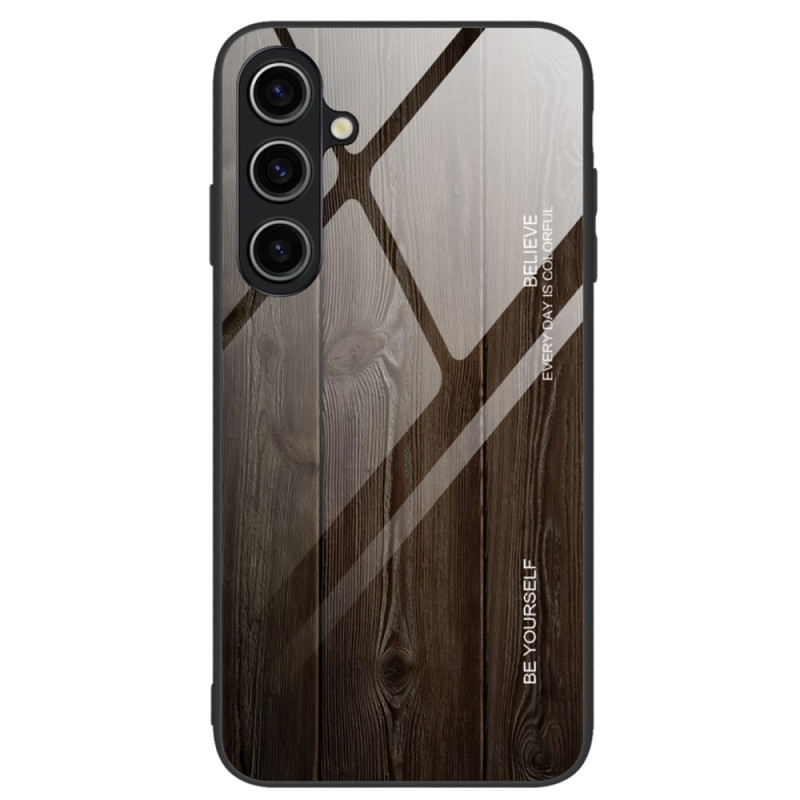 Capa de vidro temperado Samsung Galaxy A15 5G com design em madeira