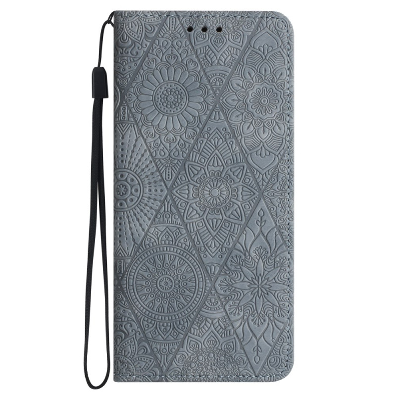 Capa Flip Cover Samsung Galaxy A35 5G Patchwork Strap