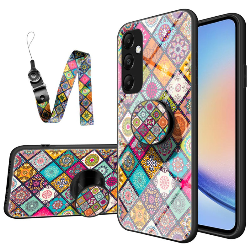 Capa e correia de suporte para Samsung Galaxy A35 5G Patchwork