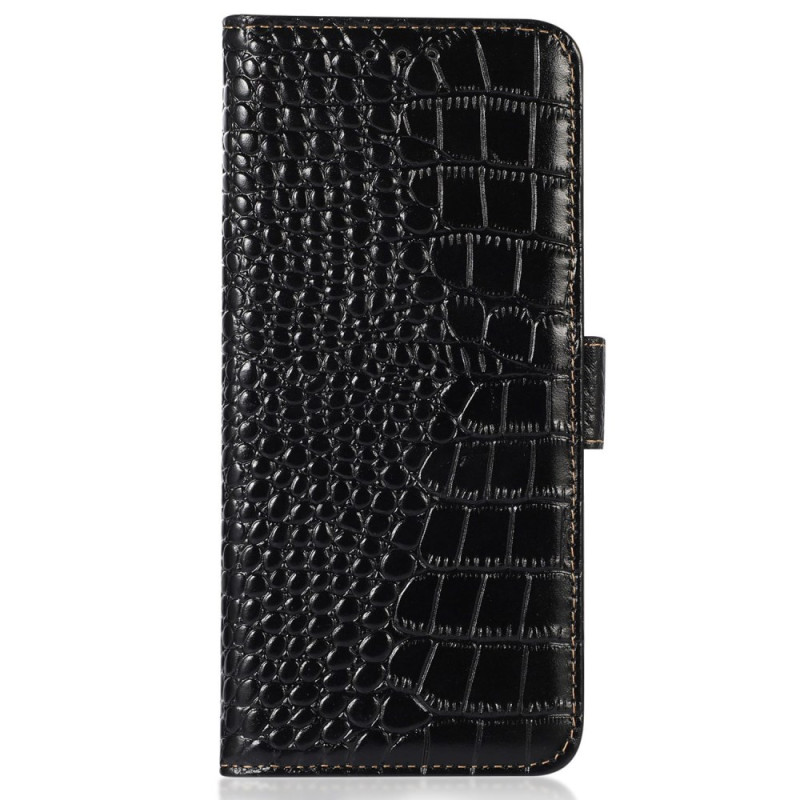 Capa para Samsung Galaxy A35 5G Textura de crocodilo Proteção RFID