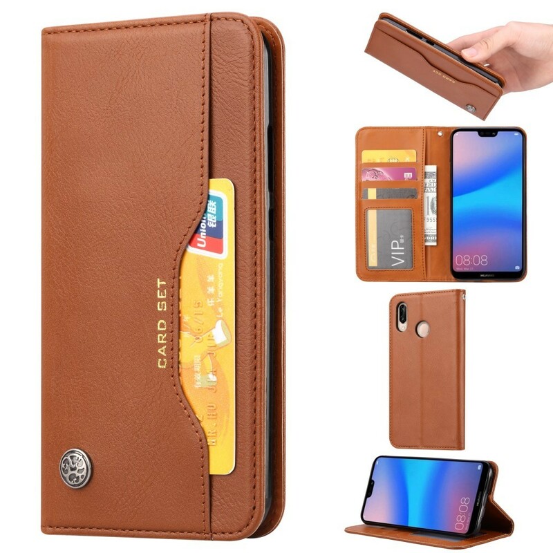 Capa Flip Cover Huawei P20 Lite Leatherette Capa de cartão