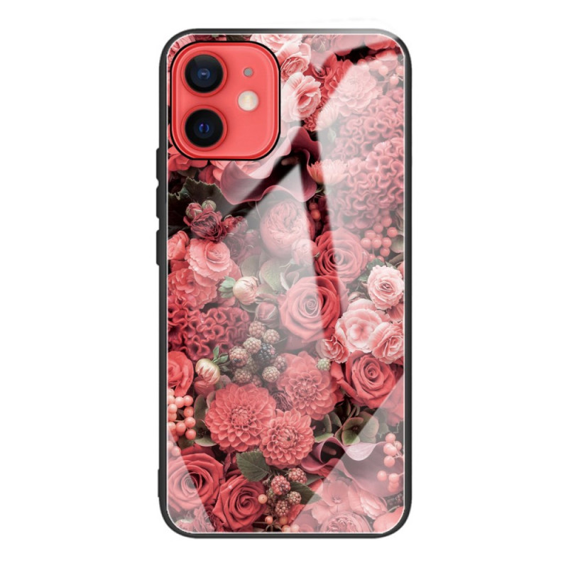 Capa de vidro temperado para iPhone 11 Flores vermelhas