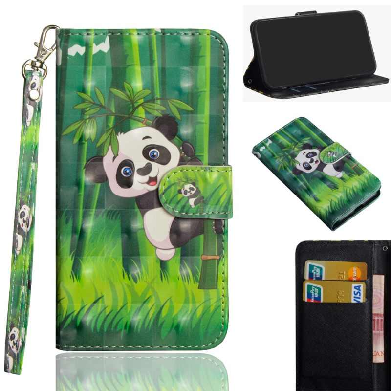 Capa para iPhone 11 Panda Bamboo com cordão de segurança