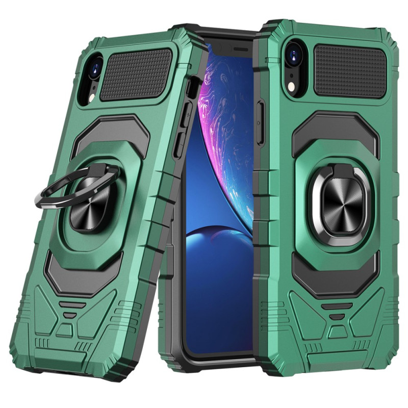 Capa para iPhone XR com efeito metálico e anel de suporte