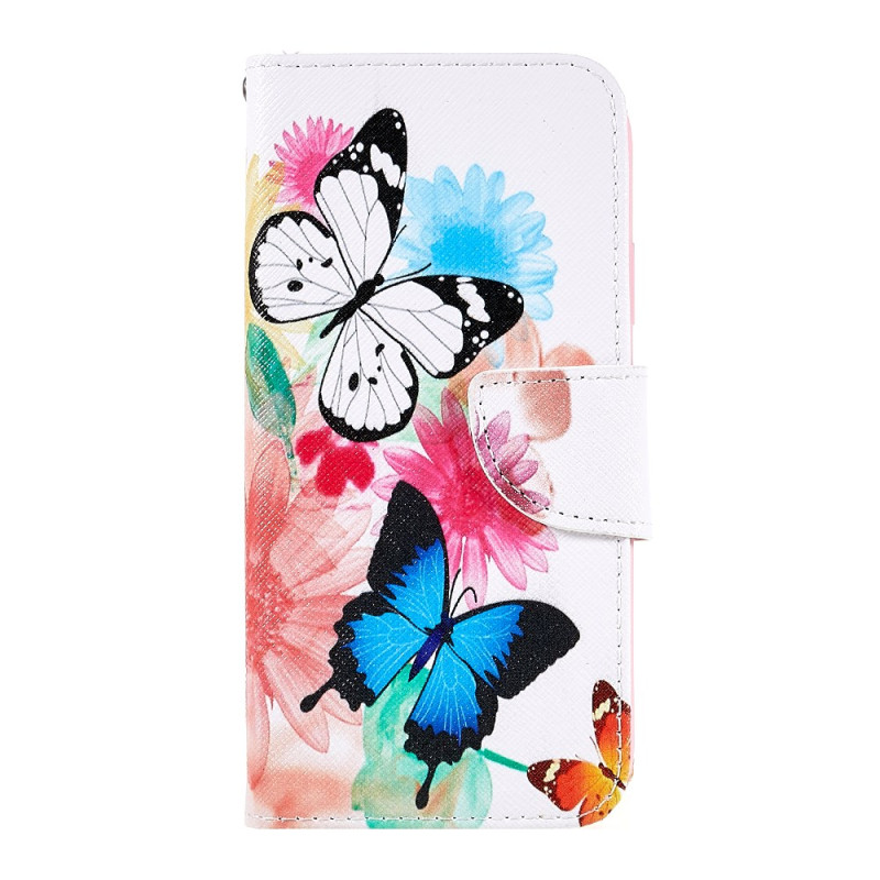 Capa para iPhone XR em aquarela com borboletas e flores