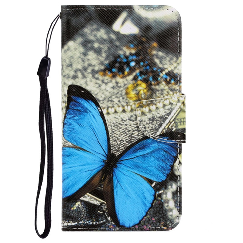 Capa Butterfly Strap azul para iPhone XR