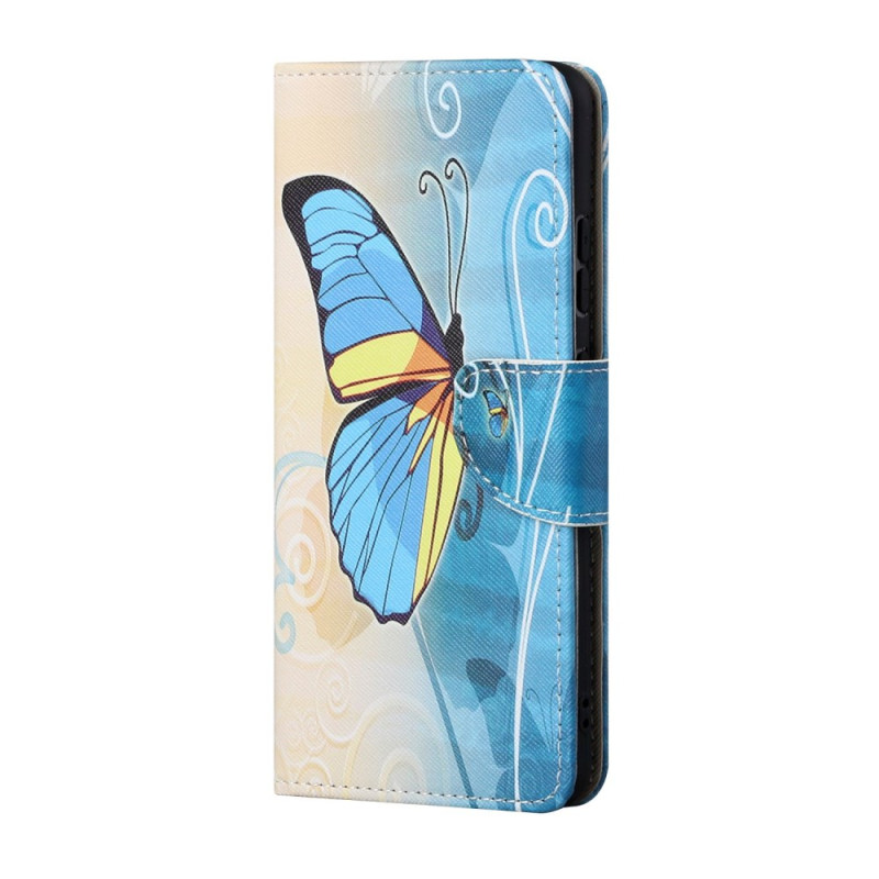 Capa borboleta amarela e azul para Google Pixel 8A