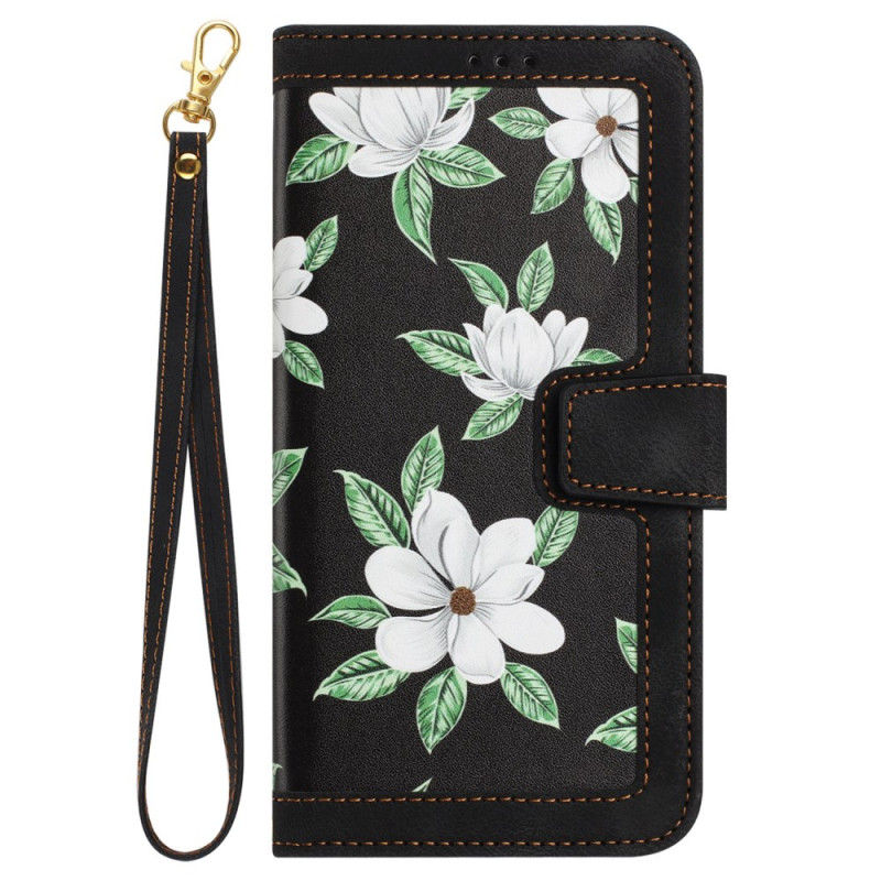 Capa com cordão floral para Google Pixel 8A