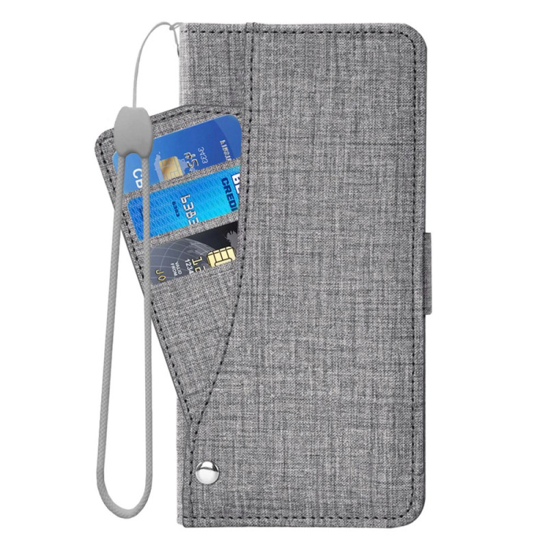 Capa para iPhone 12 / 12 Pro Capa para cartão amovível em tecido com textura