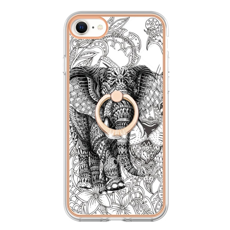 Capa para iPhone SE 3 / SE 2 / 8 / 7 Suporte com anel em forma de totem de elefante