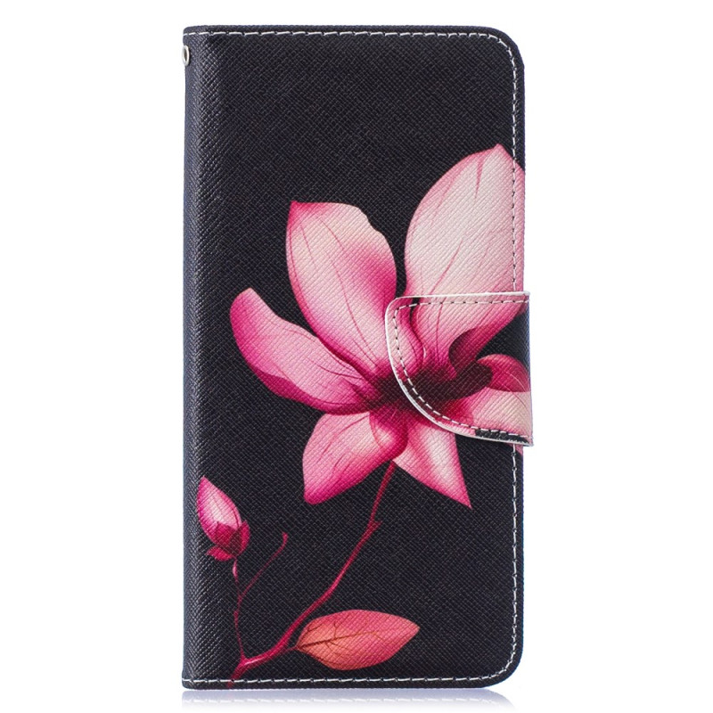 Capa para Samsung Galaxy S10 - Flor cor-de-rosa sobre fundo preto