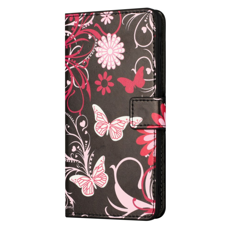 Capa para Samsung Galaxy Xcover 7 Borboletas em fundo preto