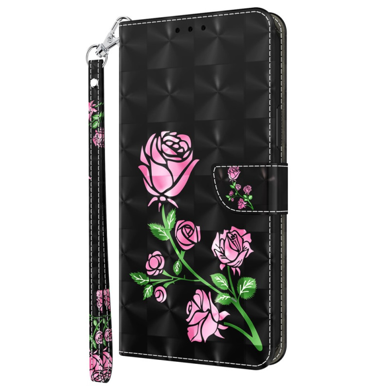 Capa com cordão de flores para Honor 90 Rose