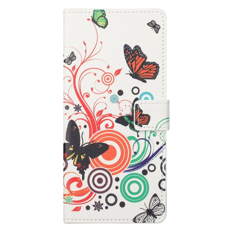 Capa Xiaomi Redmi Note 13 5G Borboletas sobre fundo branco