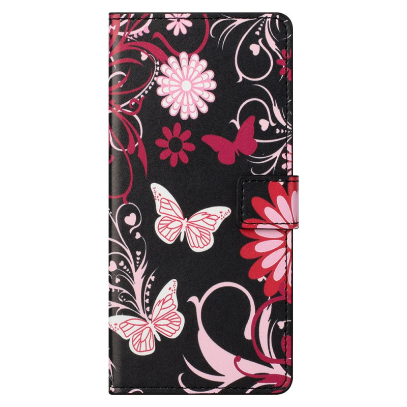 Capa Xiaomi Redmi Note 13 5G Borboletas em fundo preto