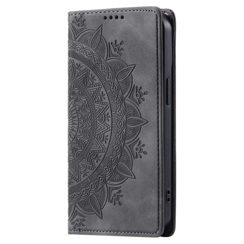 Capa Flip Cover Xiaomi Redmi Note 13 Pro Plus 5G Efeito Camurça Mandala