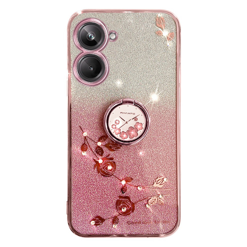 Capa
 Realme C33 2023 / C33 Strass Flowers e suporte