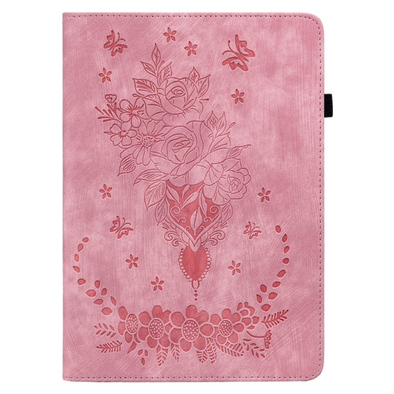 Capa Samsung Galaxy Tab S9 / S9 FE Borboletas e Rosas