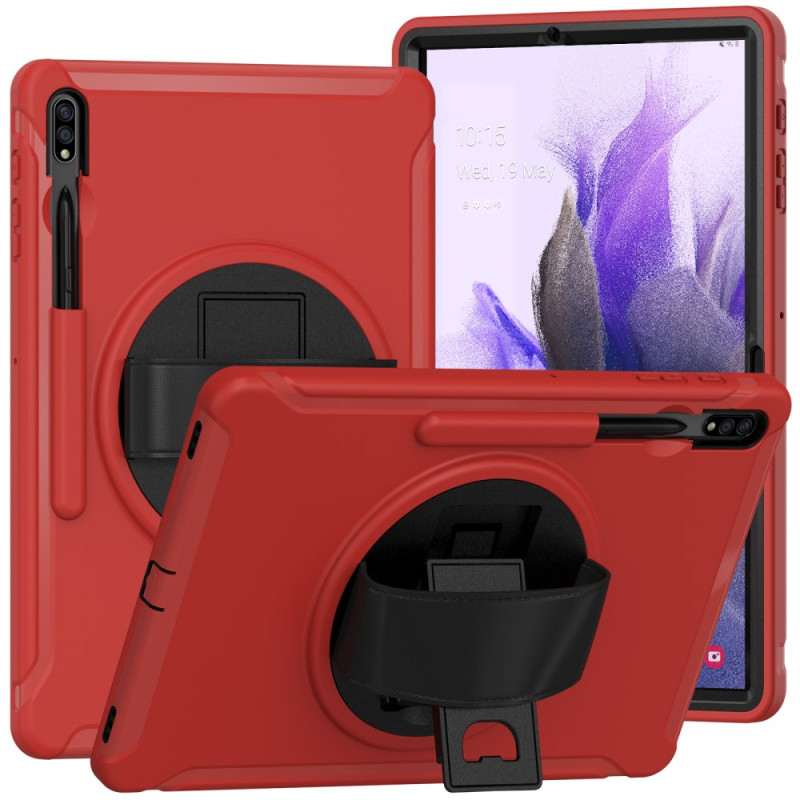 Capa para Samsung Galaxy Tab S9 FE Plus / S9 Plus / S8 Plus / S7 Plus / S7 FE Suporte rotativo de 360° e correia manual
