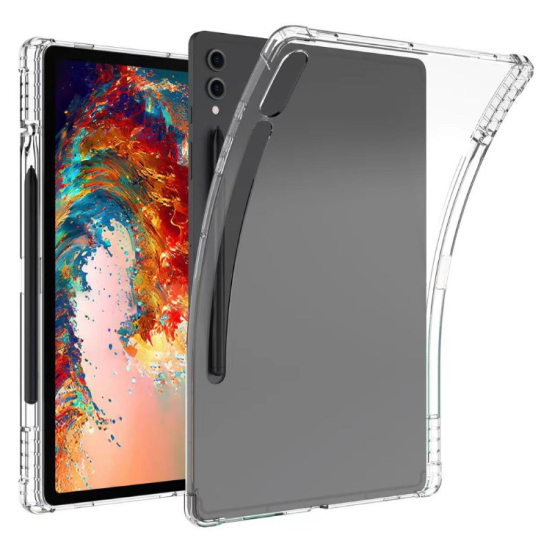 Capa transparente para Samsung Galaxy Tab S9 Plus com cantos reforçados e suporte para Stylus
