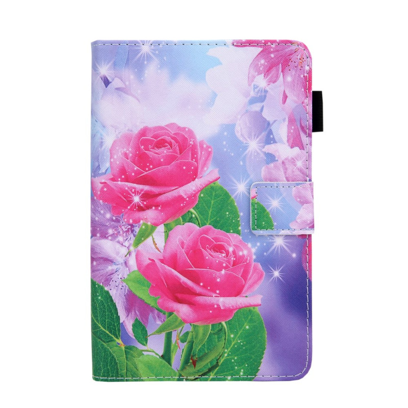 Capa de flores cor-de-rosa para Samsung Galaxy Tab A9