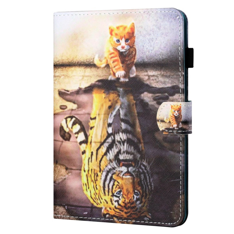 Capa Samsung Galaxy Tab A9 Gato e Tigre
