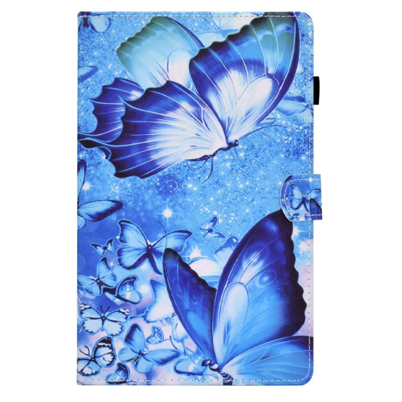 Capa para Samsung Galaxy Tab A9 Plus Duas borboletas azuis