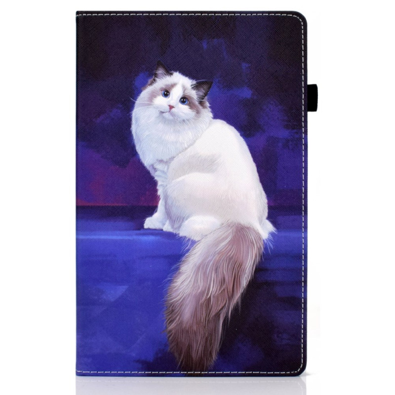 Capa para Samsung Galaxy Tab A11 Plus / A9 Plus Branco Gato