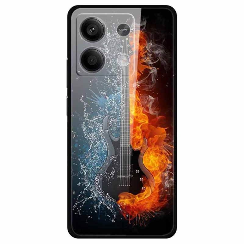 Xiaomi Redmi Note 13 5G Capa de guitarra em vidro temperado de gelo e fogo