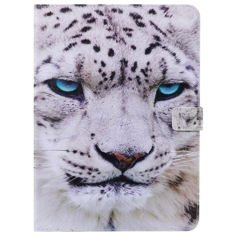 Para Samsung Galaxy Tab A7 (2022) / (2020) Branco Leopardo