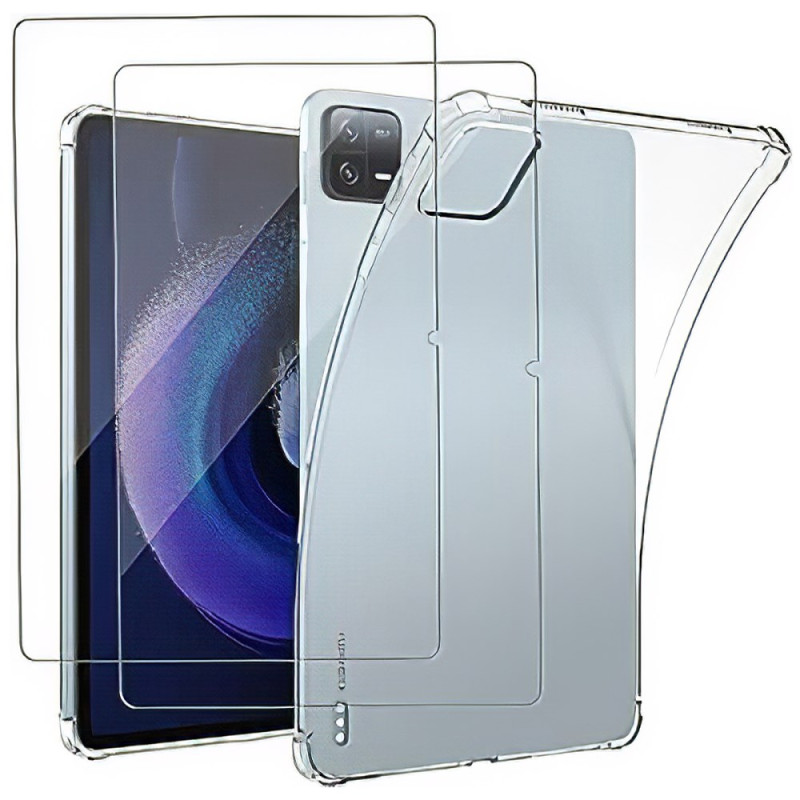 Capa transparente e protetor de ecrã de vidro temperado para Xiaomi Pad 6 / Pad 6 Pro