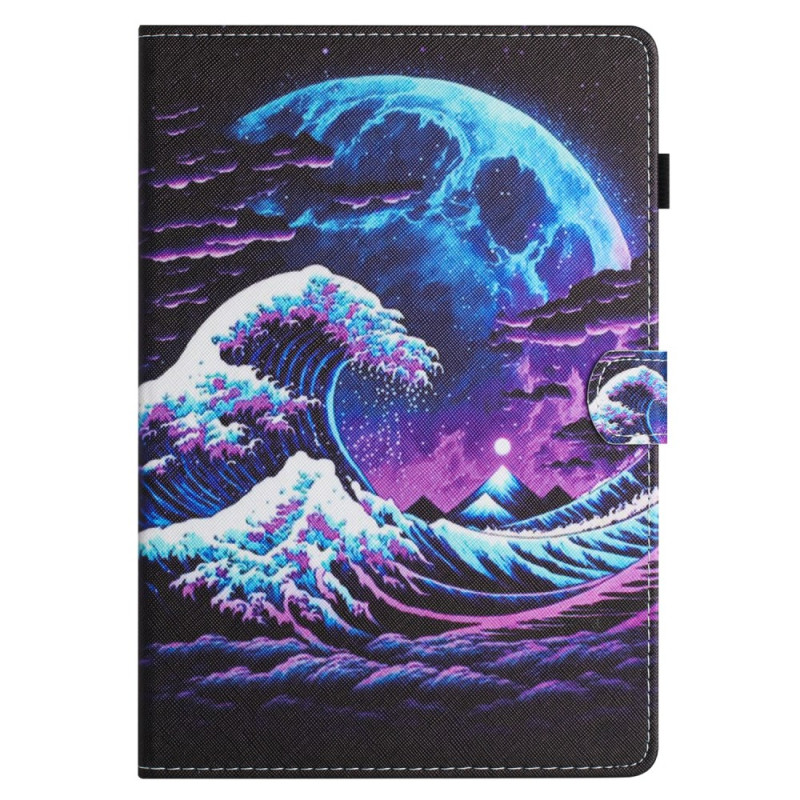 Capa para Samsung Galaxy Tab A7 Lite Padrão ondulado Marinho