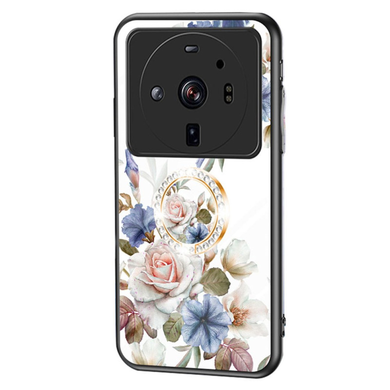 Xiaomi 12S Capa de vidro ultra-resistente Anel de suporte floral