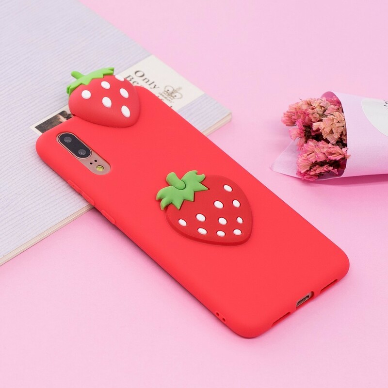Capa Huawei P20 3D Strawberry