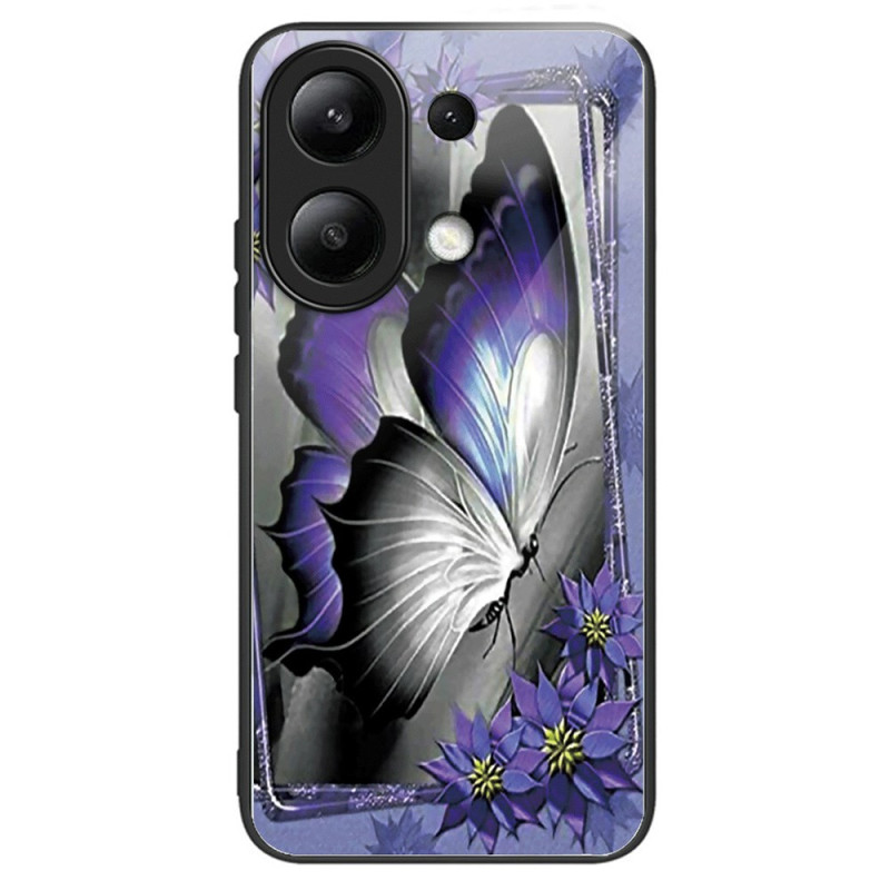 Capa de vidro temperado para Xiaomi Redmi Note 13 4G Butterfly Purple