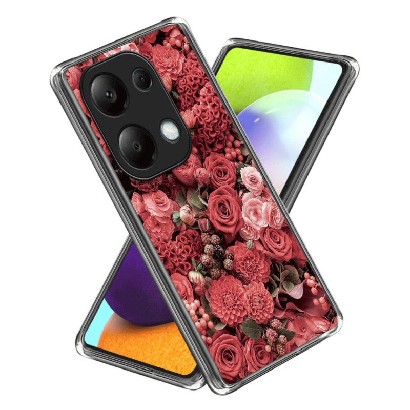 Capa Xiaomi Redmi Note 13 Pro 4G / Poco M6 Pro 4G Flores vermelhas e cor-de-rosa