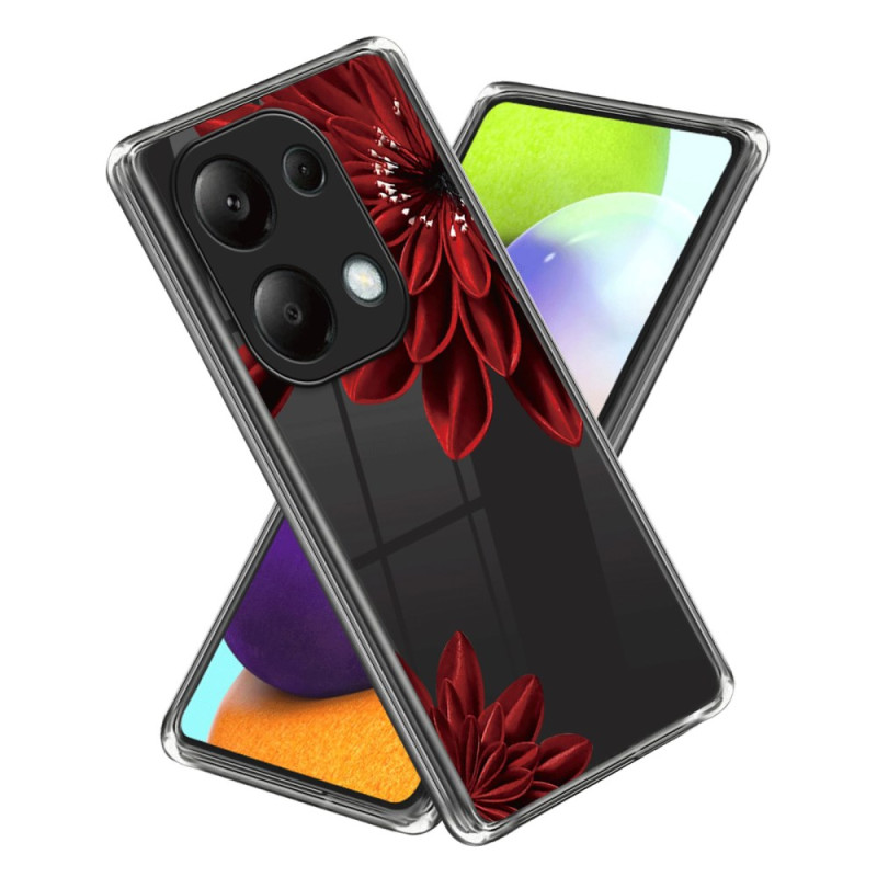 Capa para Xiaomi Redmi Note 13 Pro 4G / Poco M6 Pro 4G Flor vermelha