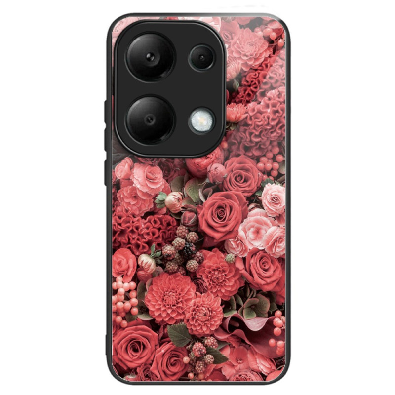 Capa rígida para Xiaomi Redmi Note 13 Pro 4G / Poco M6 Pro 4G Flores vermelhas e cor-de-rosa