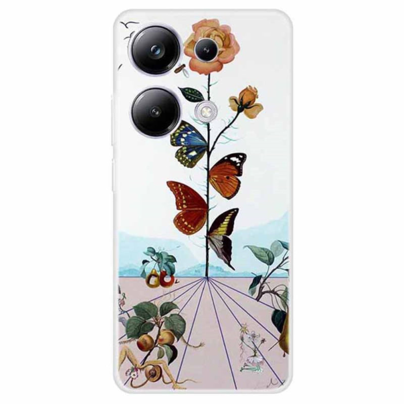 Capa Flores de borboleta Xiaomi Redmi Note 13 Pro 4G / Poco M6 Pro 4G
