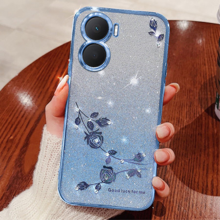 Capa com flores e strass...