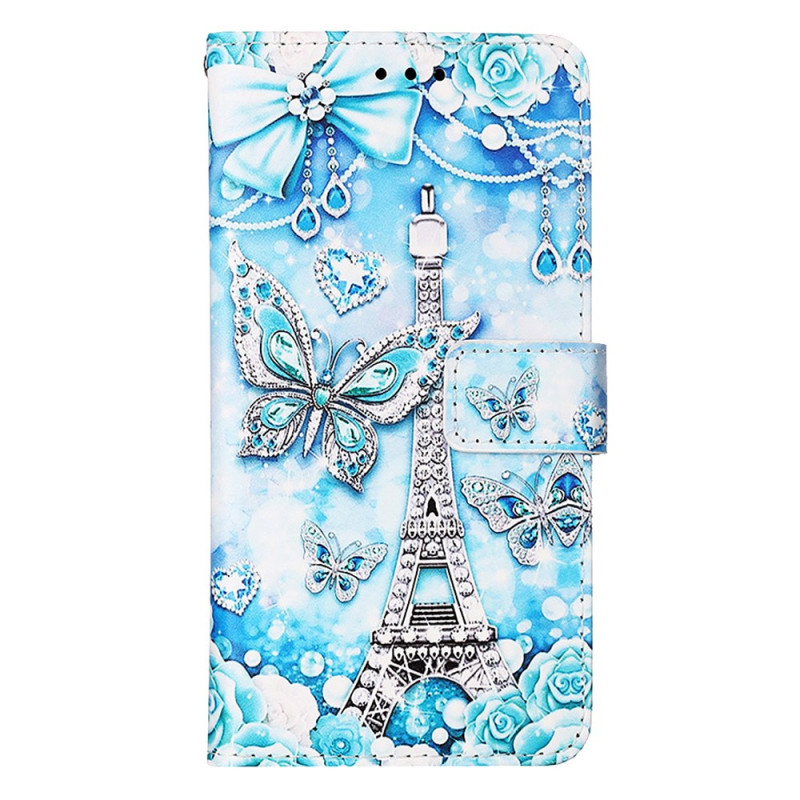 Oppo A79 5G Torre Eiffel e borboletas Capa
 com fita adesiva