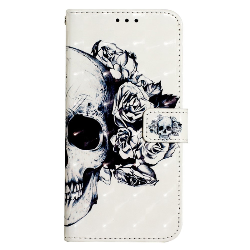 Oppo A79 5G Capa de caveira em forma de flor