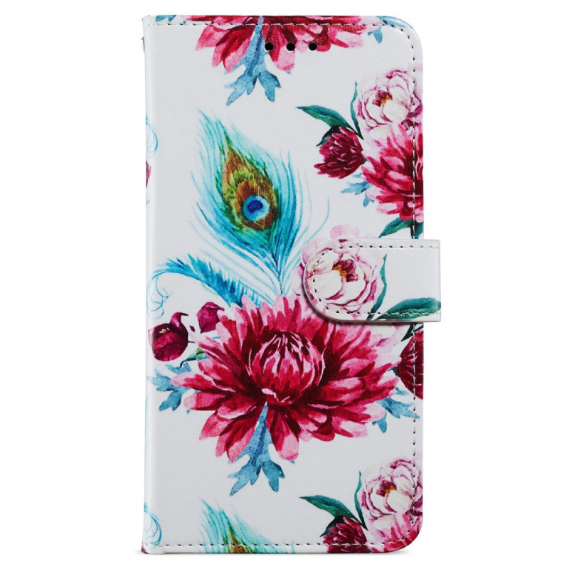 Capa Oppo A79 5G Red Flowers com bracelete