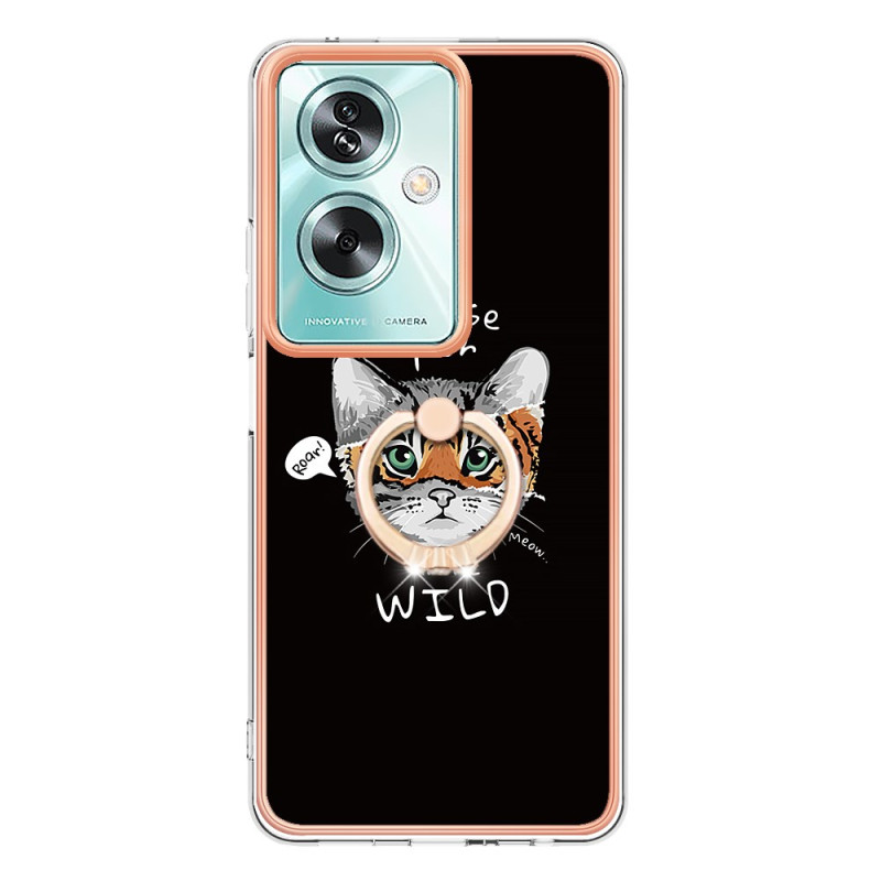 Capa Oppo A79 5G Suporte para anéis de gato e tigre