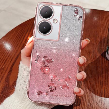 Capa com flores e strass...